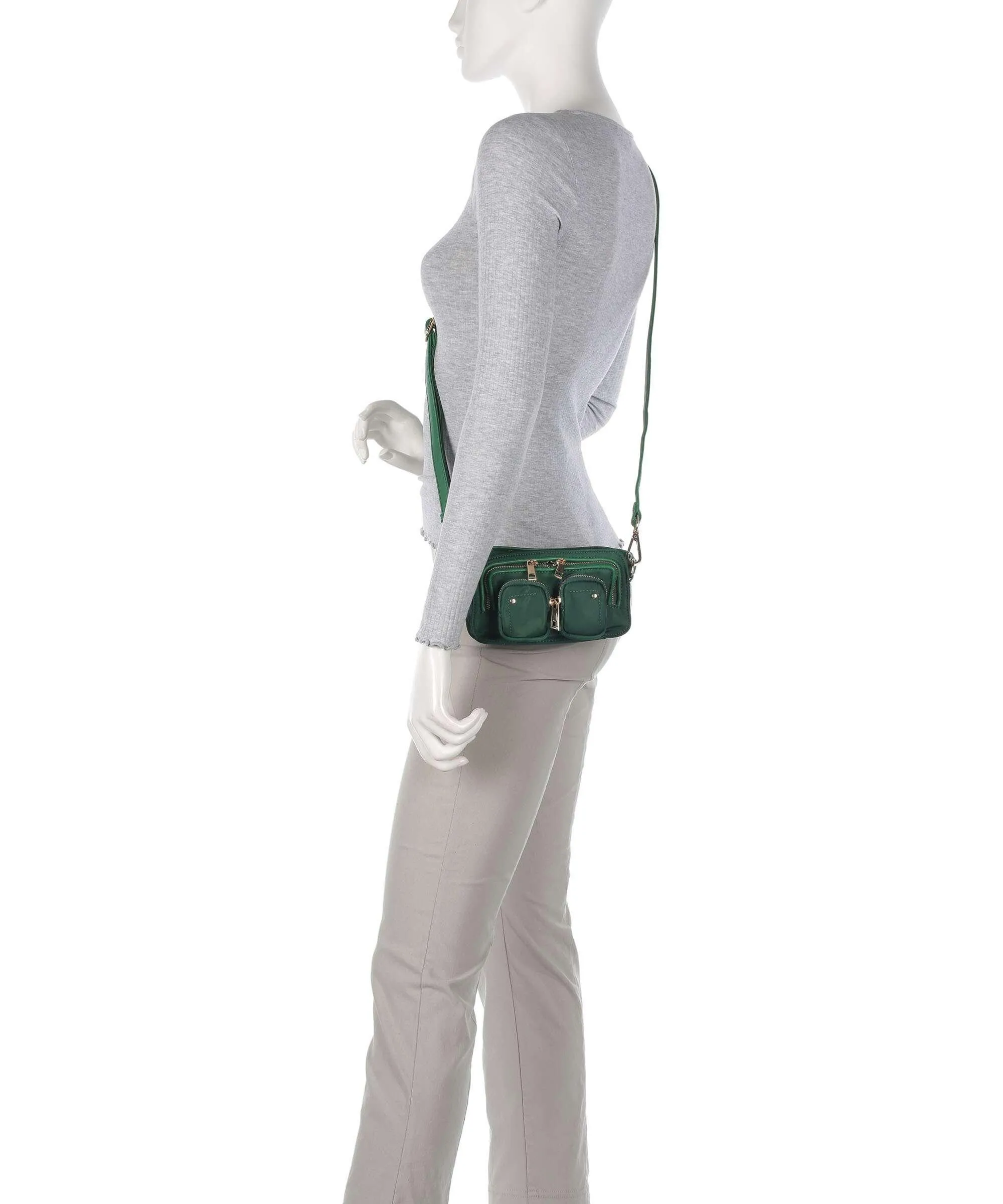  Núnoo Recycled Nylon Helena Borsa a tracolla nylon riciclato verde scuro  