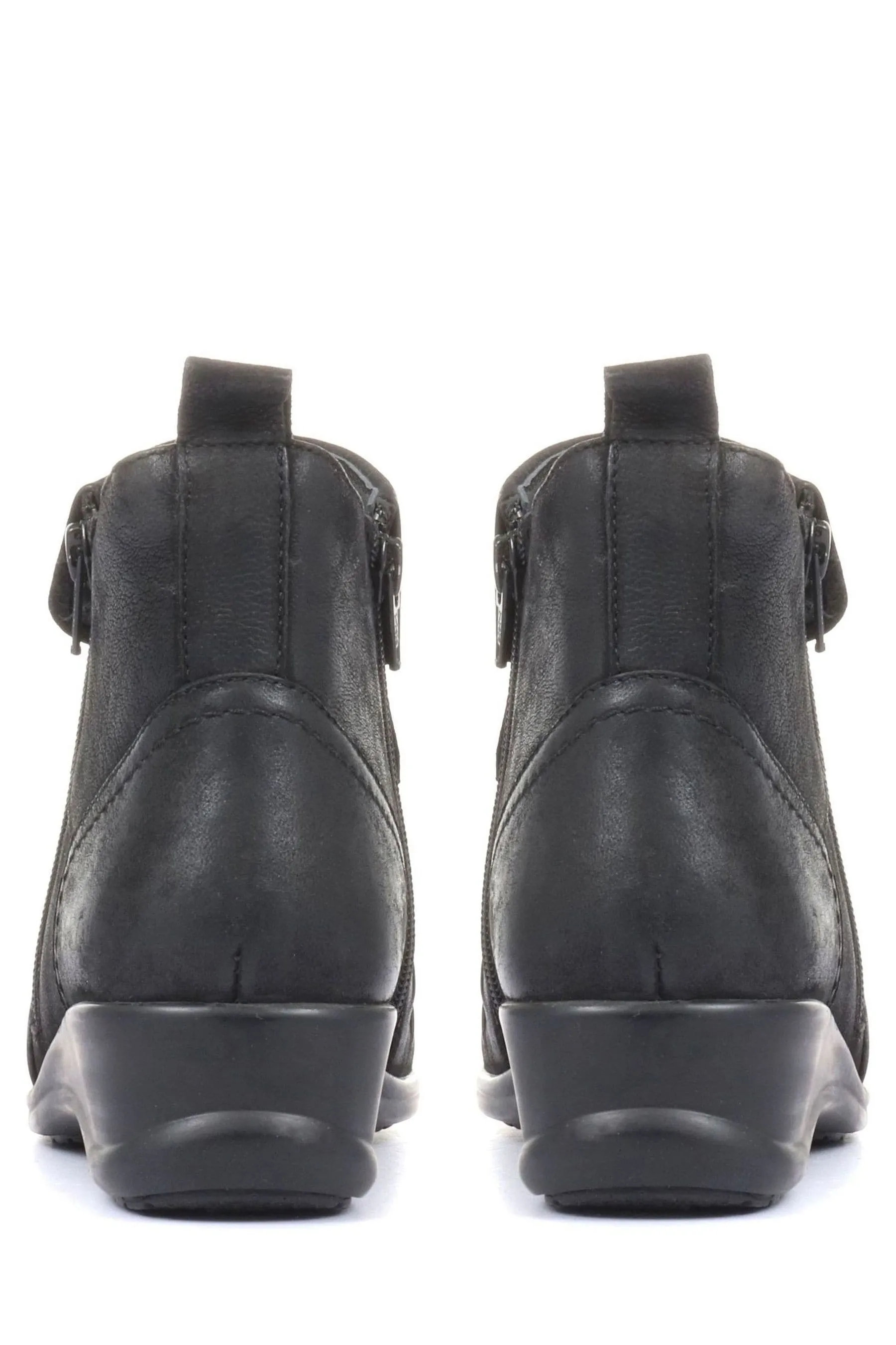 Pavers Ladies - Stivali alla caviglia in pelle con doppia zip
