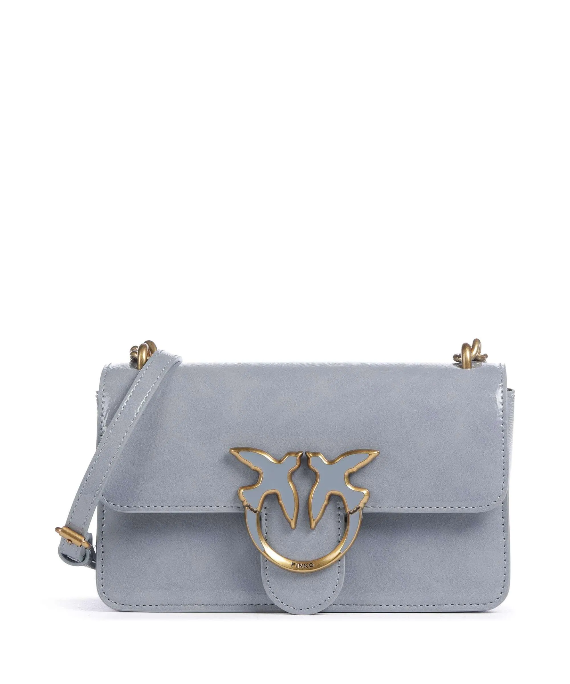  Pinko Love One Mini Borsa a tracolla pelle sintetica blu chiaro  