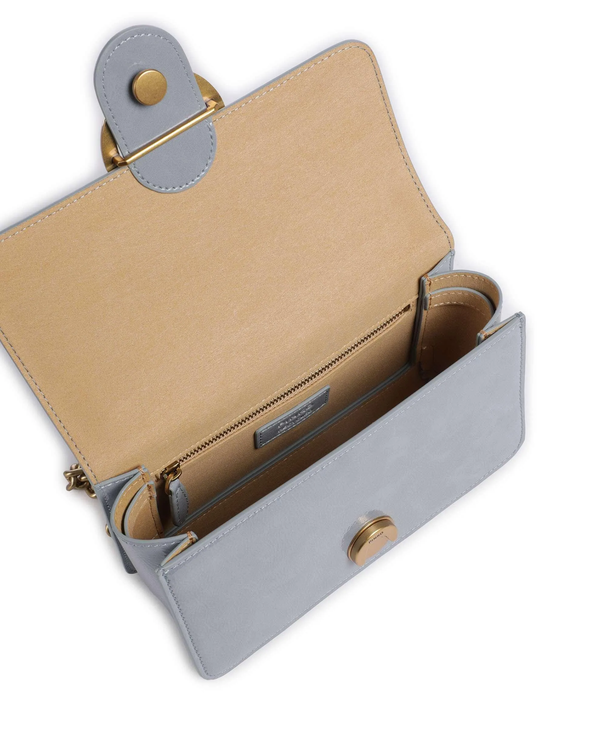  Pinko Love One Mini Borsa a tracolla pelle sintetica blu chiaro  
