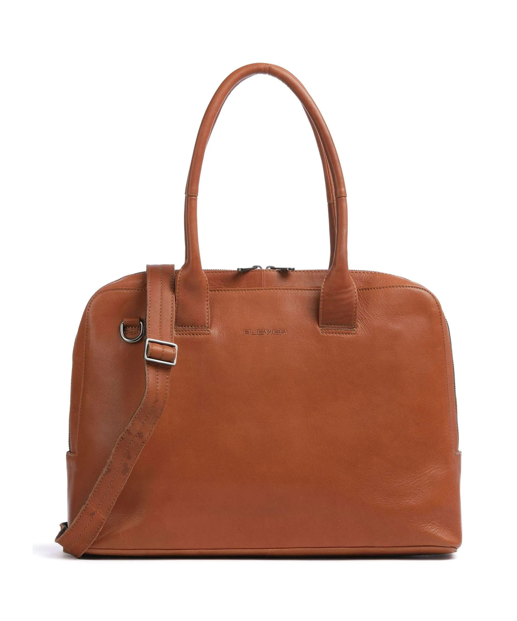  Plevier Structure Canton Borsa shopper 17″ pelle a grana fine cognac  