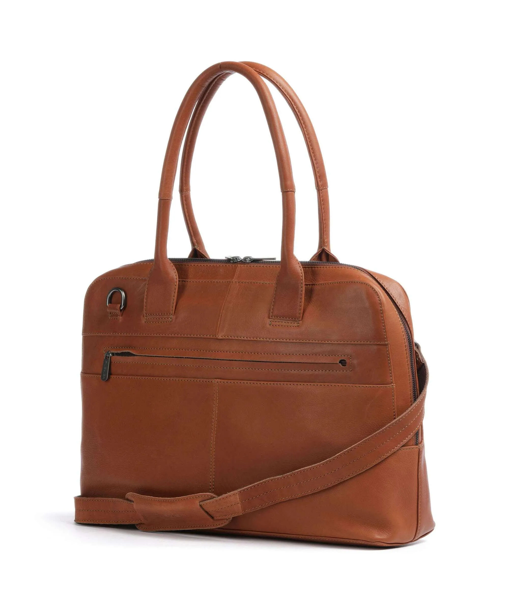  Plevier Structure Canton Borsa shopper 17″ pelle a grana fine cognac  