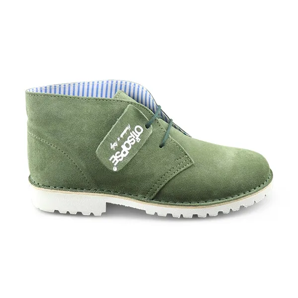 Polacchine Vibram in camoscio verde