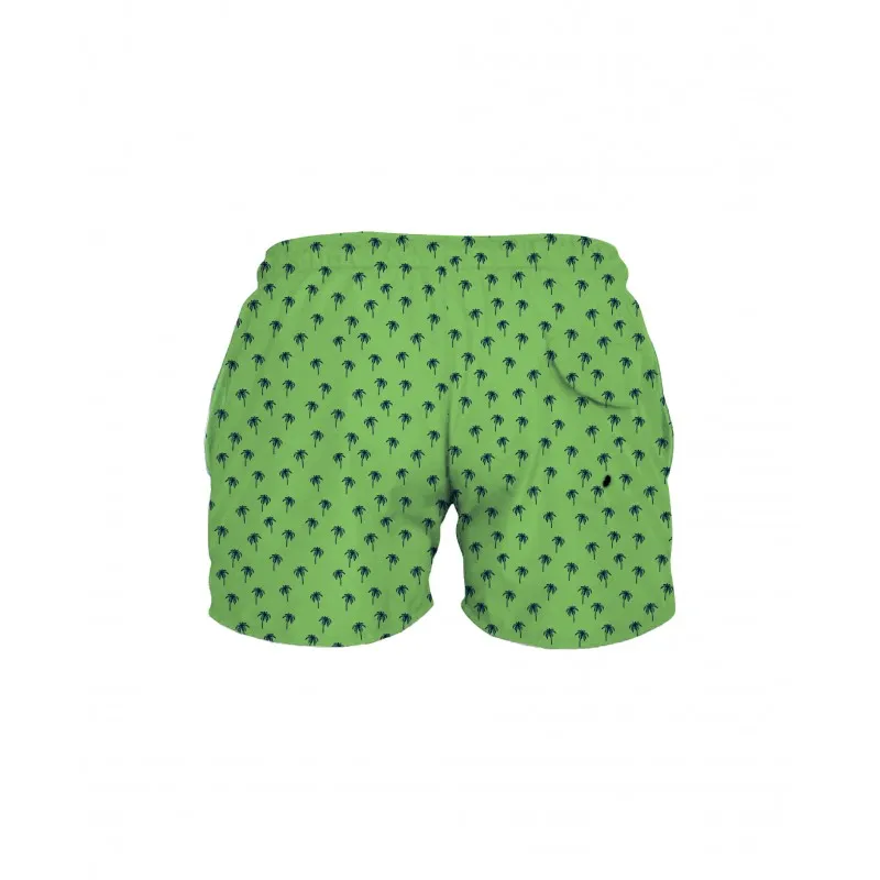 PUEDE MATAR BOXER MARE SHORT TENNIS+MUTANDA COLORE VERDE FANTASIA PALM