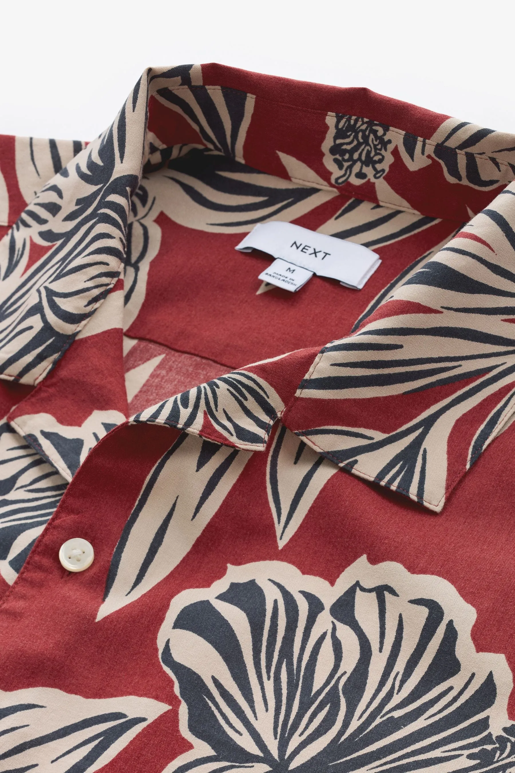 Rosso  - Camicia a maniche corte a fiori