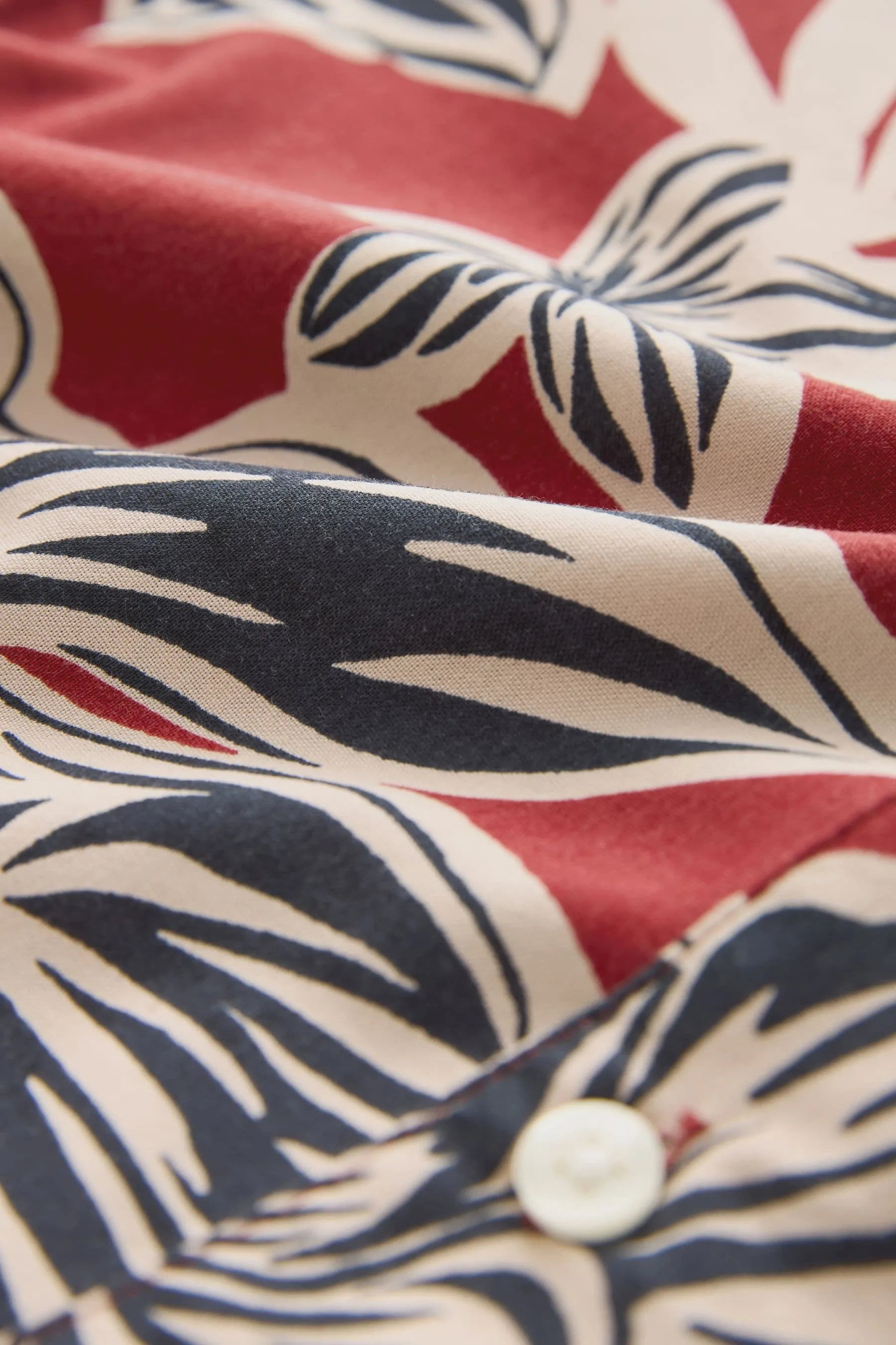 Rosso  - Camicia a maniche corte a fiori
