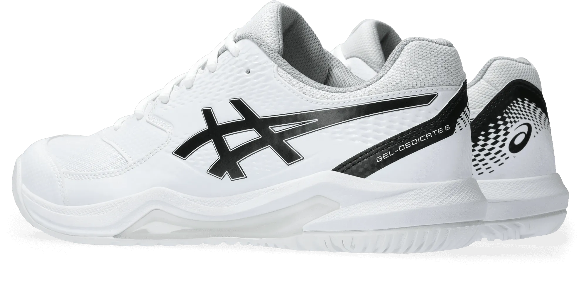SCARPA DA TENNIS DA UOMO ASICS GEL-DEDICATE 8 WHITE BLACK 1041A408 101