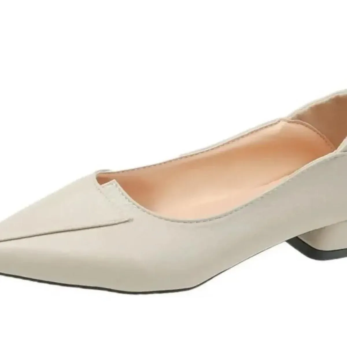 Scarpa singola moda a punta Scarpe da donna nuove con tacco spesso e fondo piatto Scarpe da studente con suola morbida Taglio ba