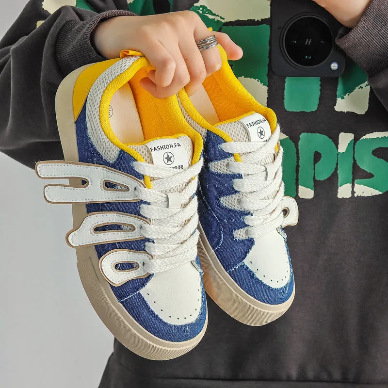 Scarpe da ginnastica casual piatte da uomo in tela alla moda