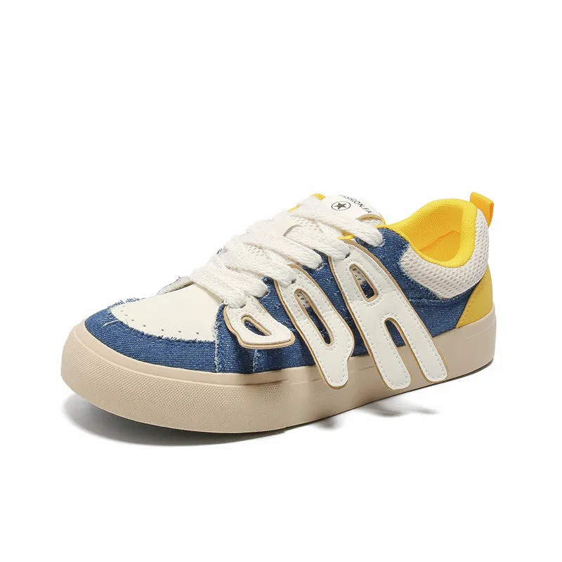 Scarpe da ginnastica casual piatte da uomo in tela alla moda