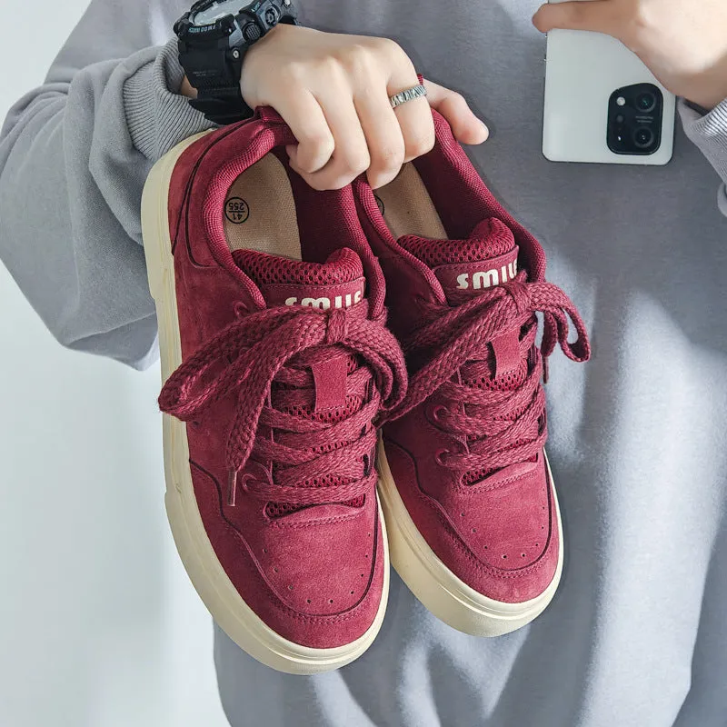 Scarpe da ginnastica casual piatte in tela tinta unita moda uomo