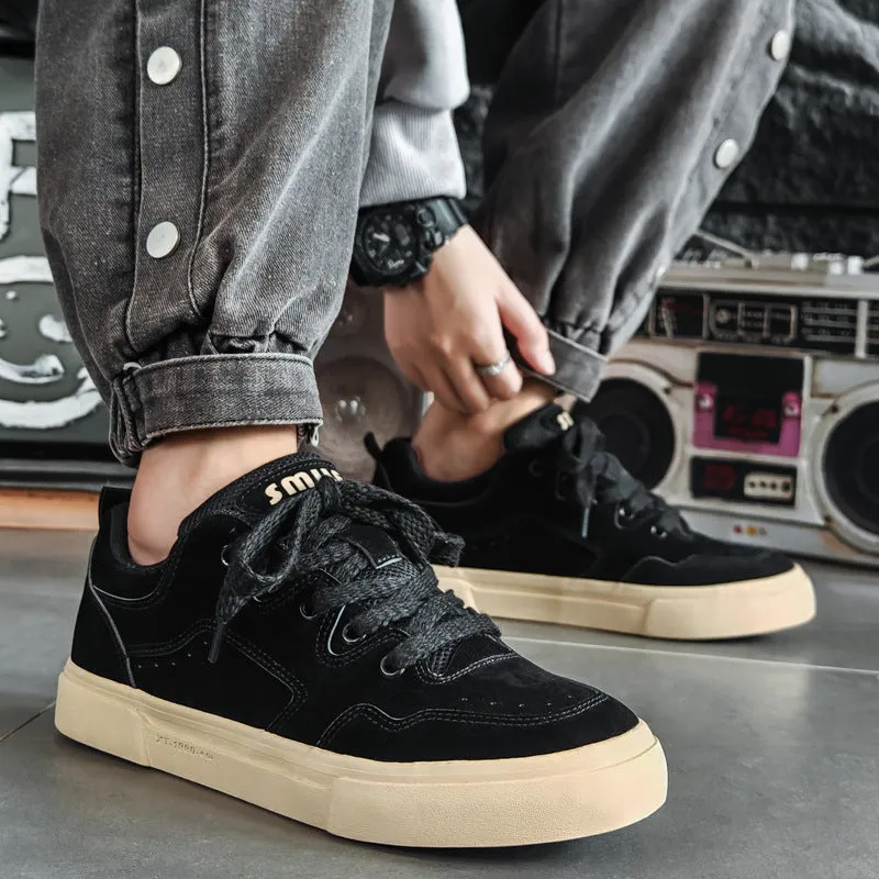 Scarpe da ginnastica casual piatte in tela tinta unita moda uomo