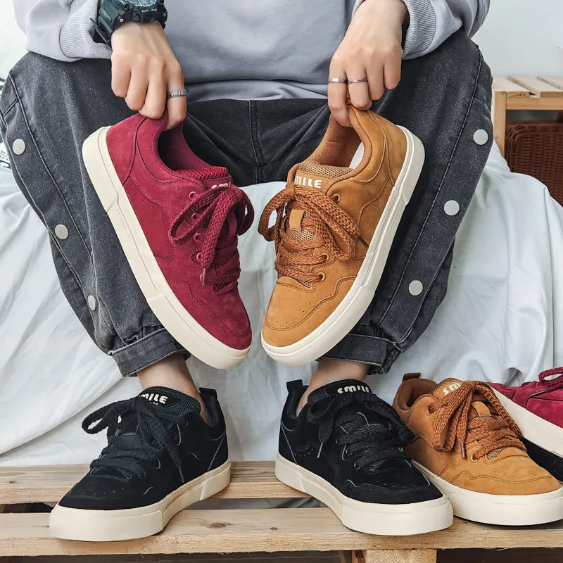Scarpe da ginnastica casual piatte in tela tinta unita moda uomo
