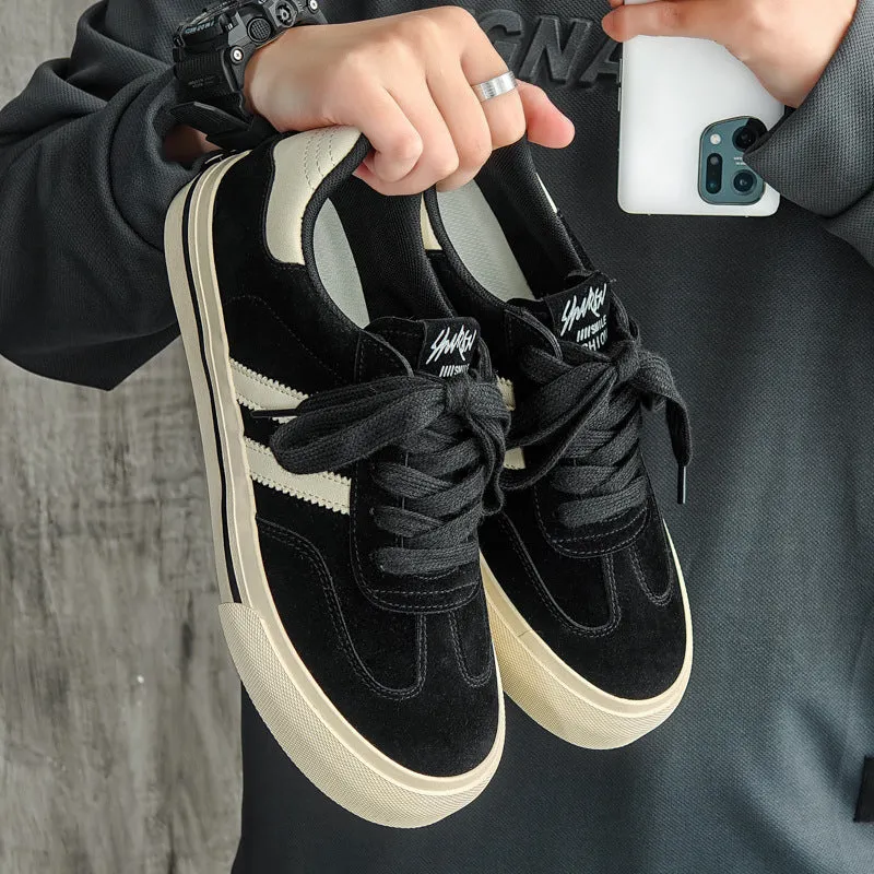 Scarpe da ginnastica da allenamento piatte in tela casual moda uomo