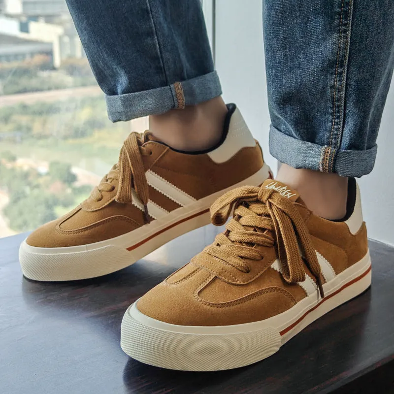 Scarpe da ginnastica da allenamento piatte in tela casual moda uomo