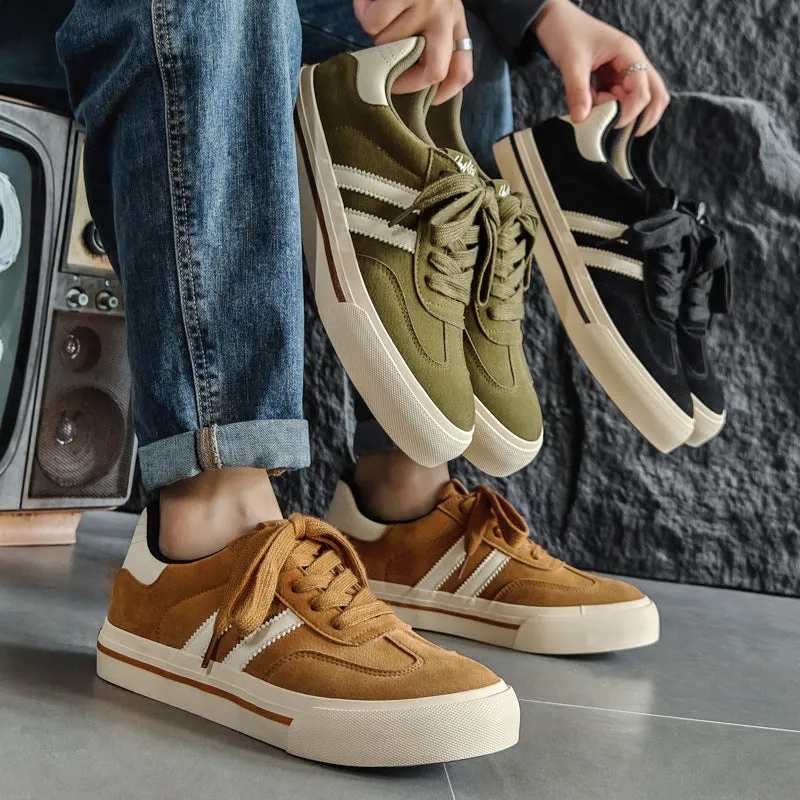 Scarpe da ginnastica da allenamento piatte in tela casual moda uomo