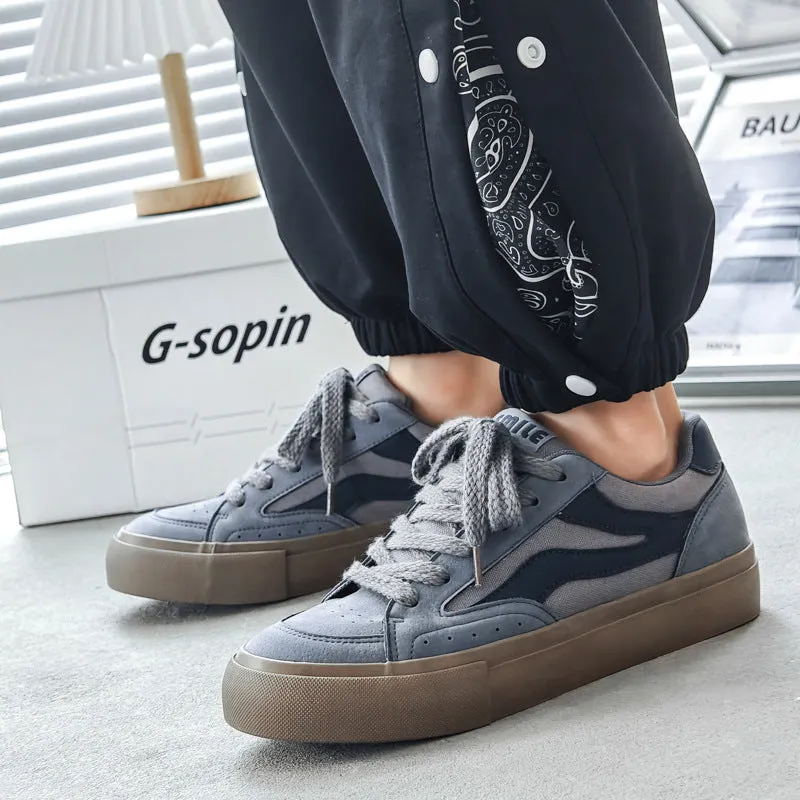 Scarpe da ginnastica piatte casual in tela traspirante da uomo