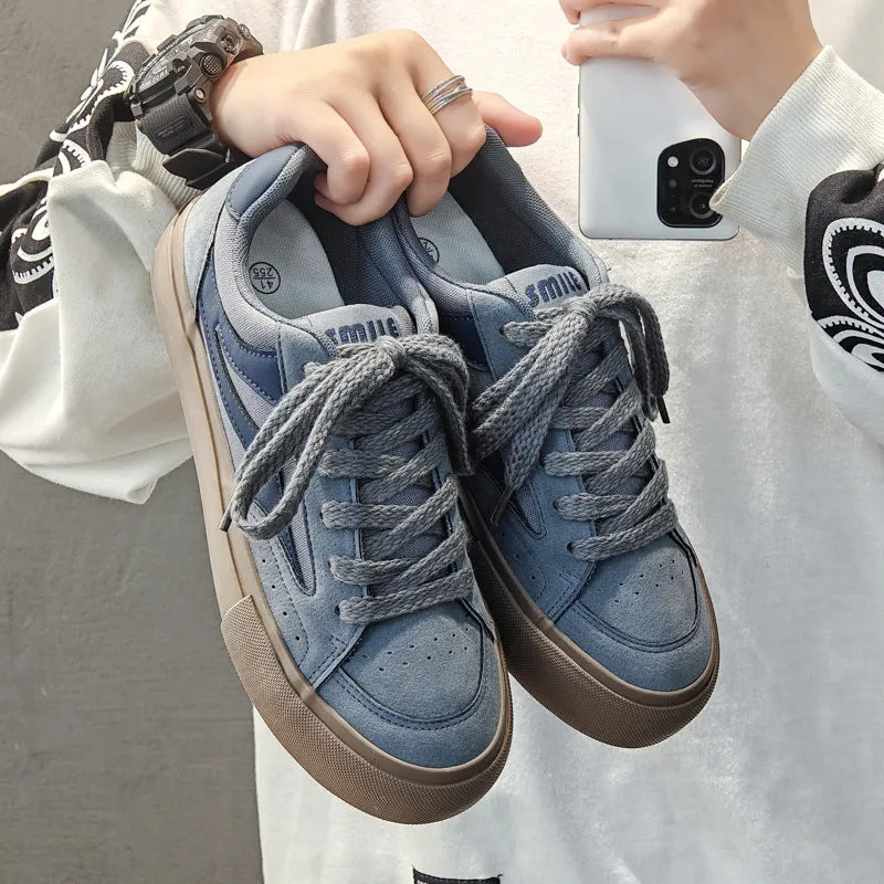 Scarpe da ginnastica piatte casual in tela traspirante da uomo