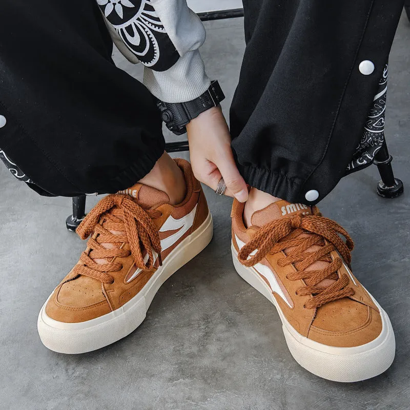 Scarpe da ginnastica piatte casual in tela traspirante da uomo