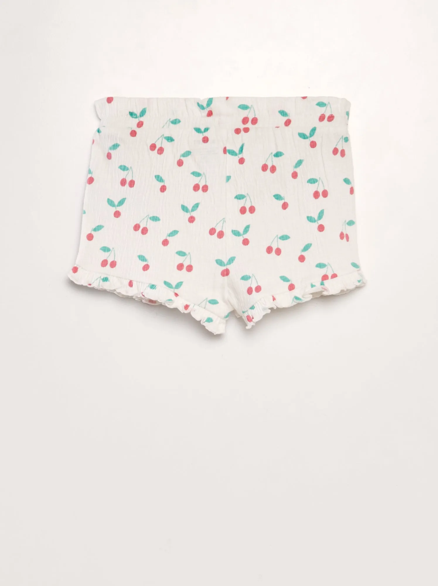 Shorts con bordi con volant - BIANCO