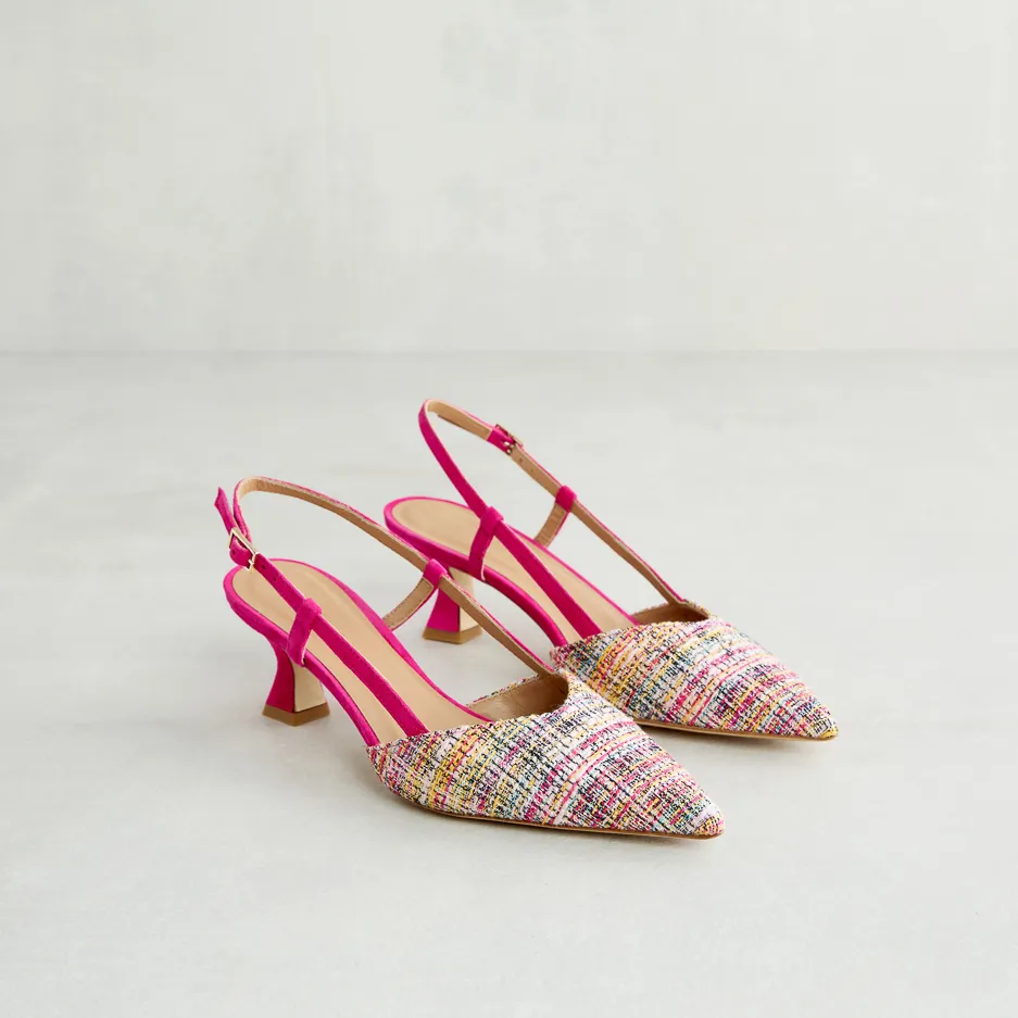 Slingback Tela Fuxia