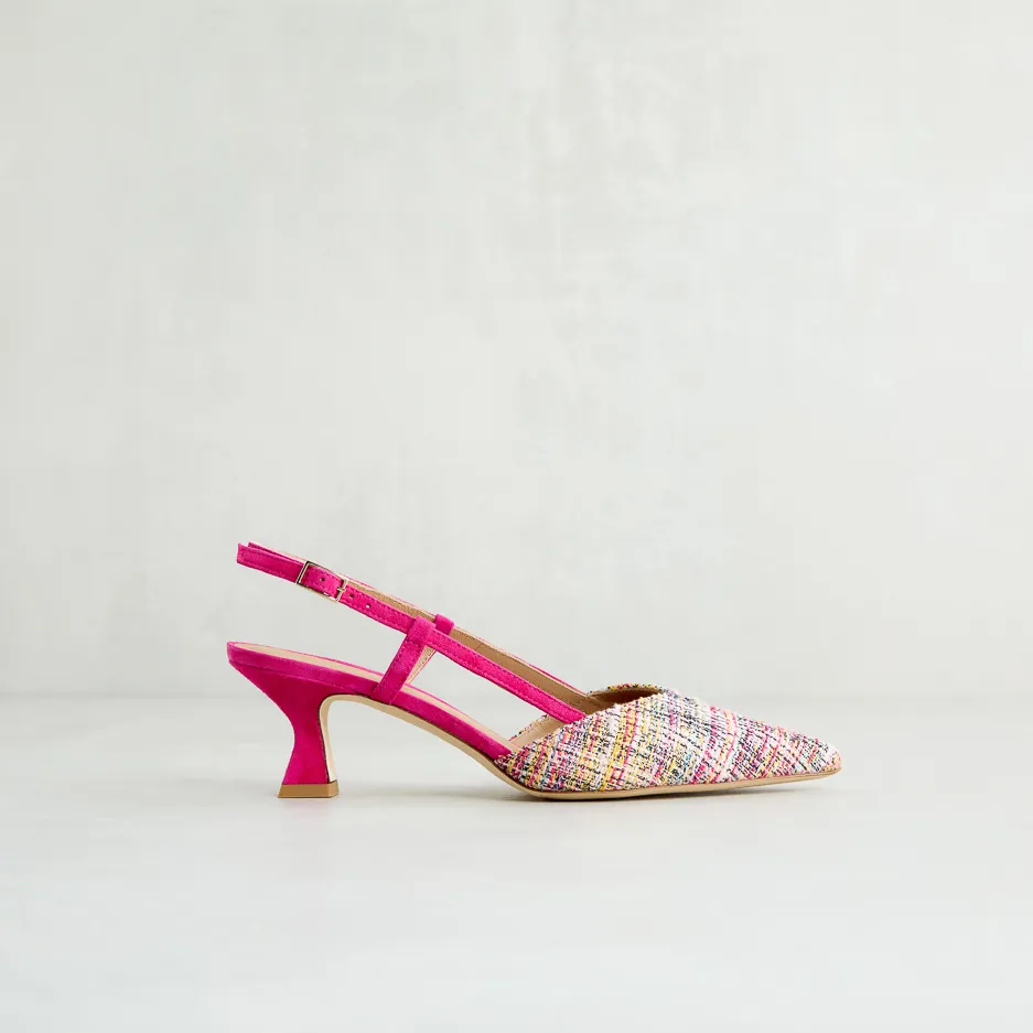 Slingback Tela Fuxia