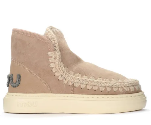 Stivaletto Mou Eskimo Sneaker Bold  color cammello con logo glitterato