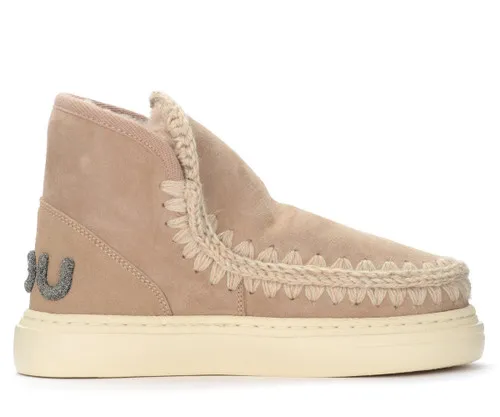 Stivaletto Mou Eskimo Sneaker Bold  color cammello con logo glitterato