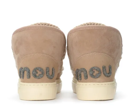 Stivaletto Mou Eskimo Sneaker Bold  color cammello con logo glitterato