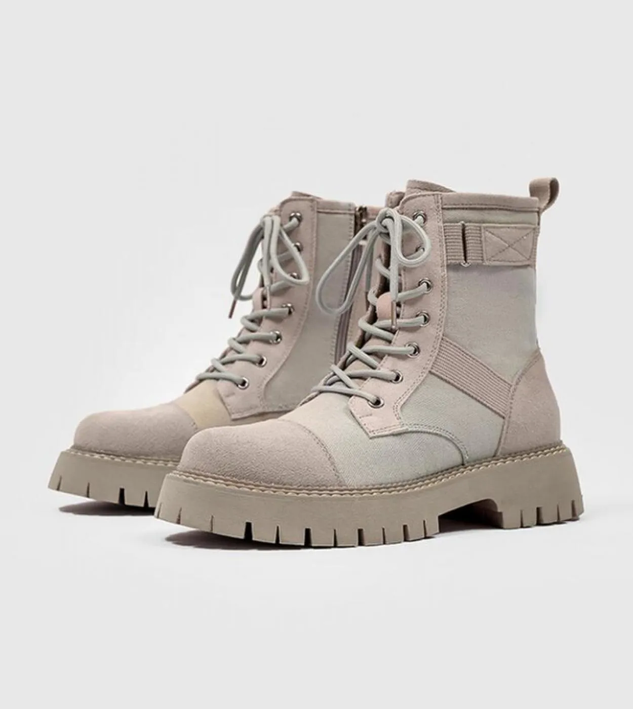 Stivali da deserto da uomo retrò Stivali di sicurezza da uomo medio alti in tela Scarpe da alpinismo da uomo allaperto marrone