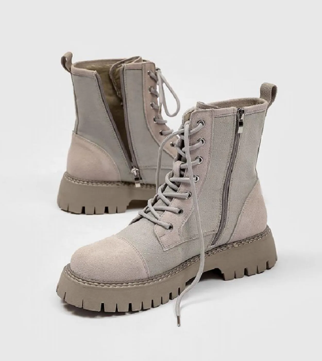 Stivali da deserto da uomo retrò Stivali di sicurezza da uomo medio alti in tela Scarpe da alpinismo da uomo allaperto marrone
