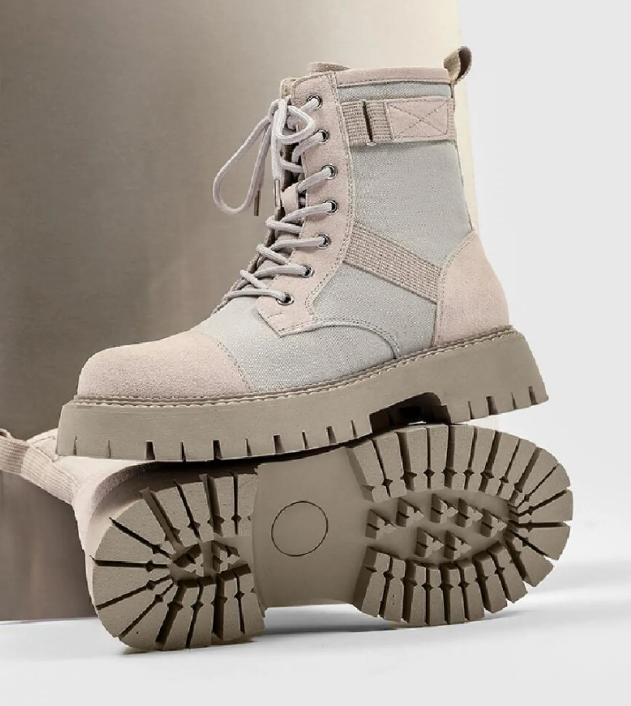 Stivali da deserto da uomo retrò Stivali di sicurezza da uomo medio alti in tela Scarpe da alpinismo da uomo allaperto marrone