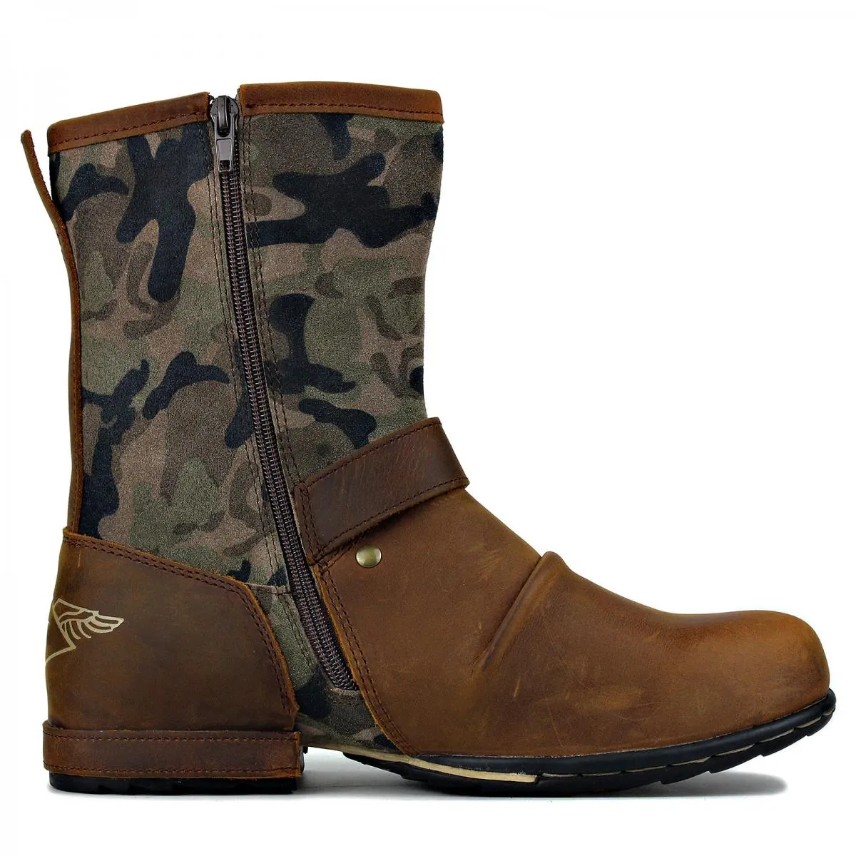 Stivali in pelle da uomo Fibbia per cintura vintage Testa tonda Stivali da cowboy occidentali taglie forti Scarpe con plateau da