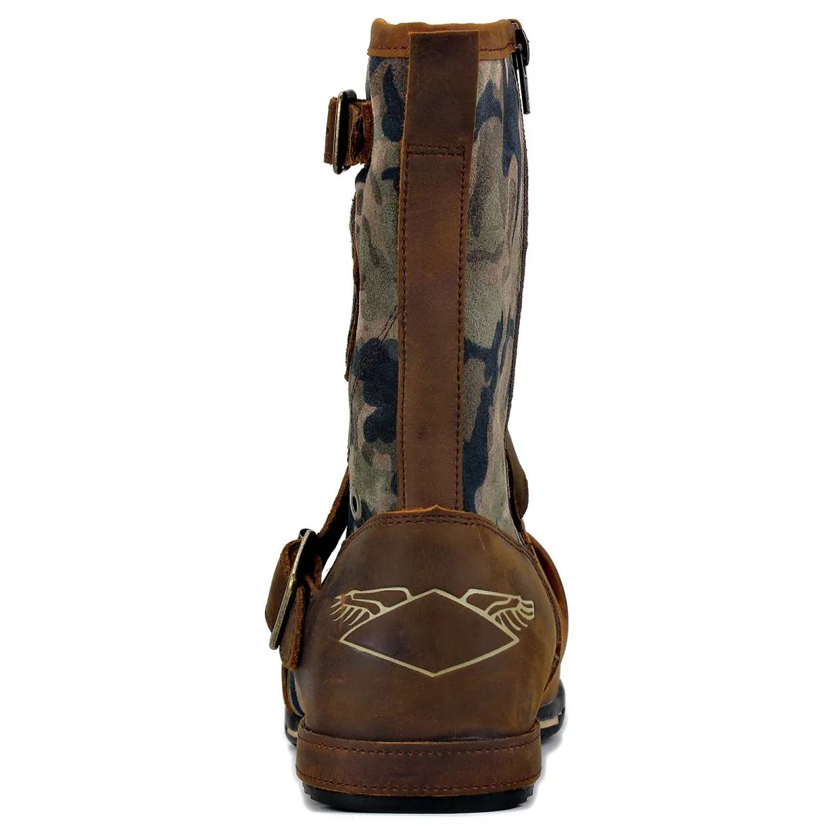 Stivali in pelle da uomo Fibbia per cintura vintage Testa tonda Stivali da cowboy occidentali taglie forti Scarpe con plateau da