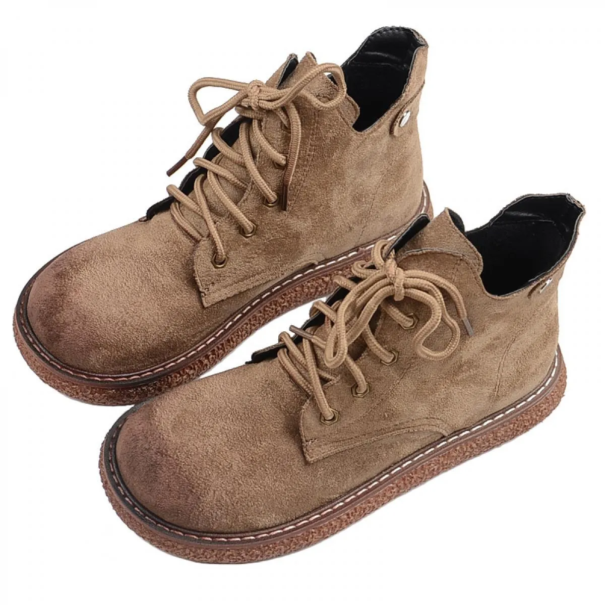 Stivali invernali da donna in velluto Plus Mori Girl Retro scarpe da bambola con testa grande stivali corti con suola spessa sti