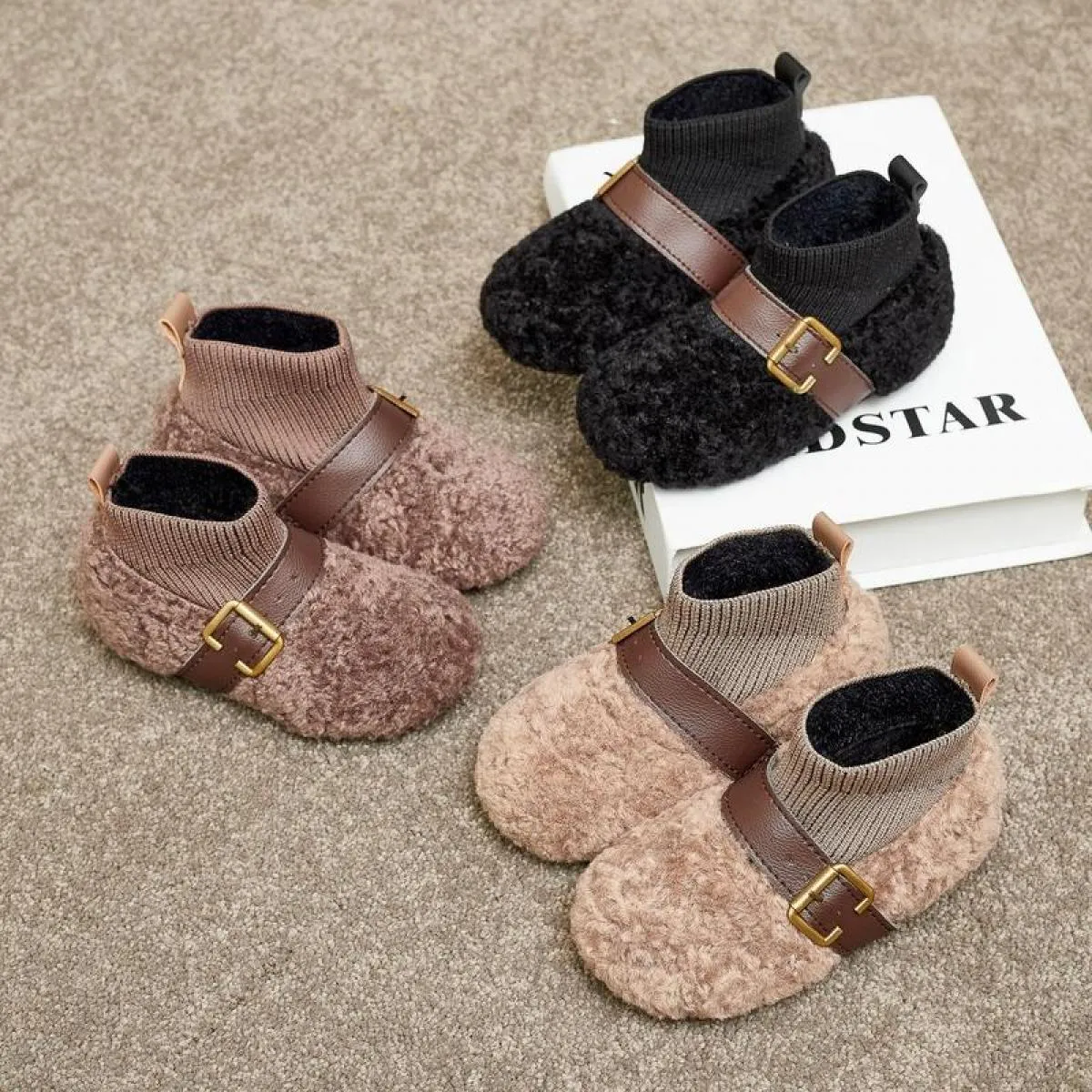 Stivali invernali per bambini Ragazze Scarpe invernali per bambini Scarpe per bambini Ragazza Pelliccia calda invernale