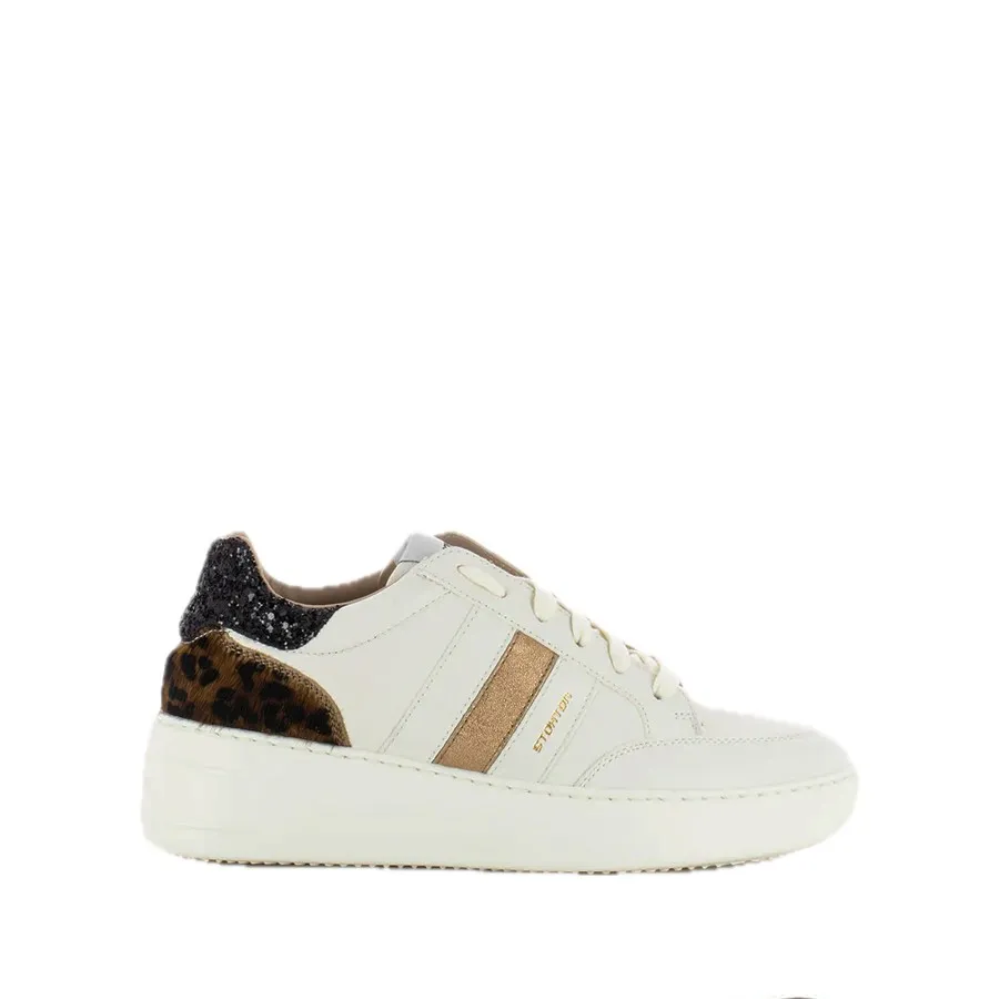 Stokton Sneakers donna Jungle in pelle bianco