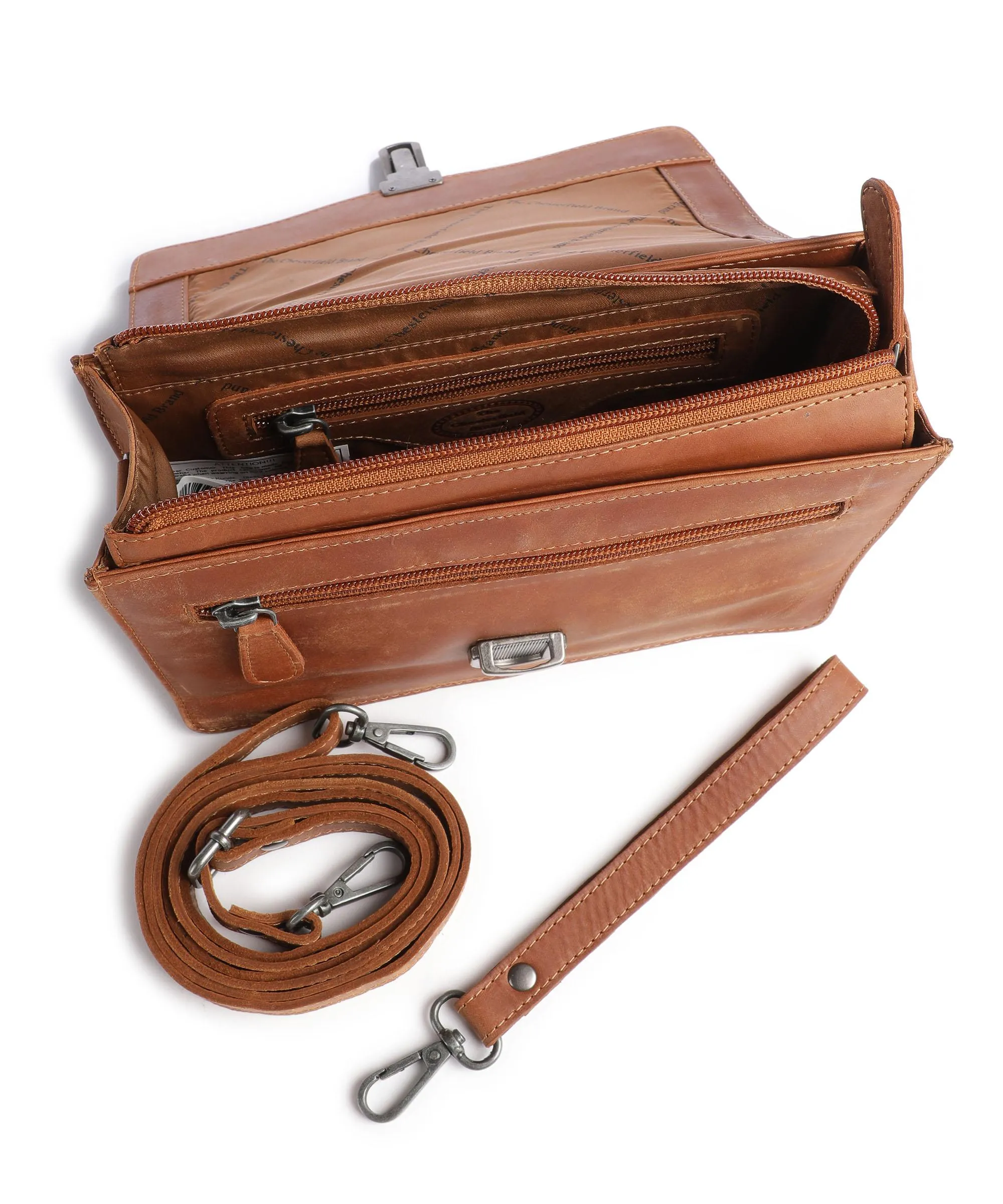  The Chesterfield Brand Lucca Borsa a tracolla pelle di vacchetta pull-up cognac  