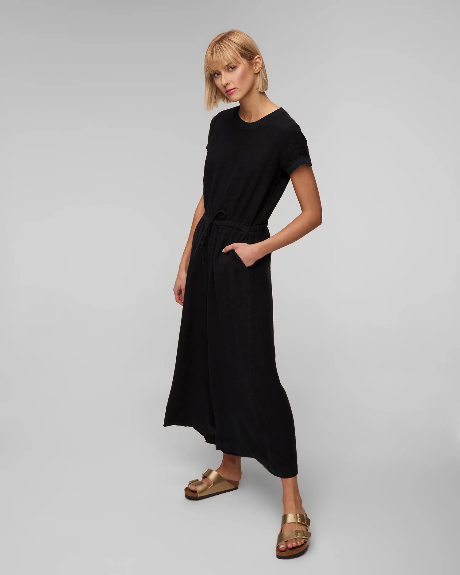 Tuta nera in lino da donna Deha D02238-10009