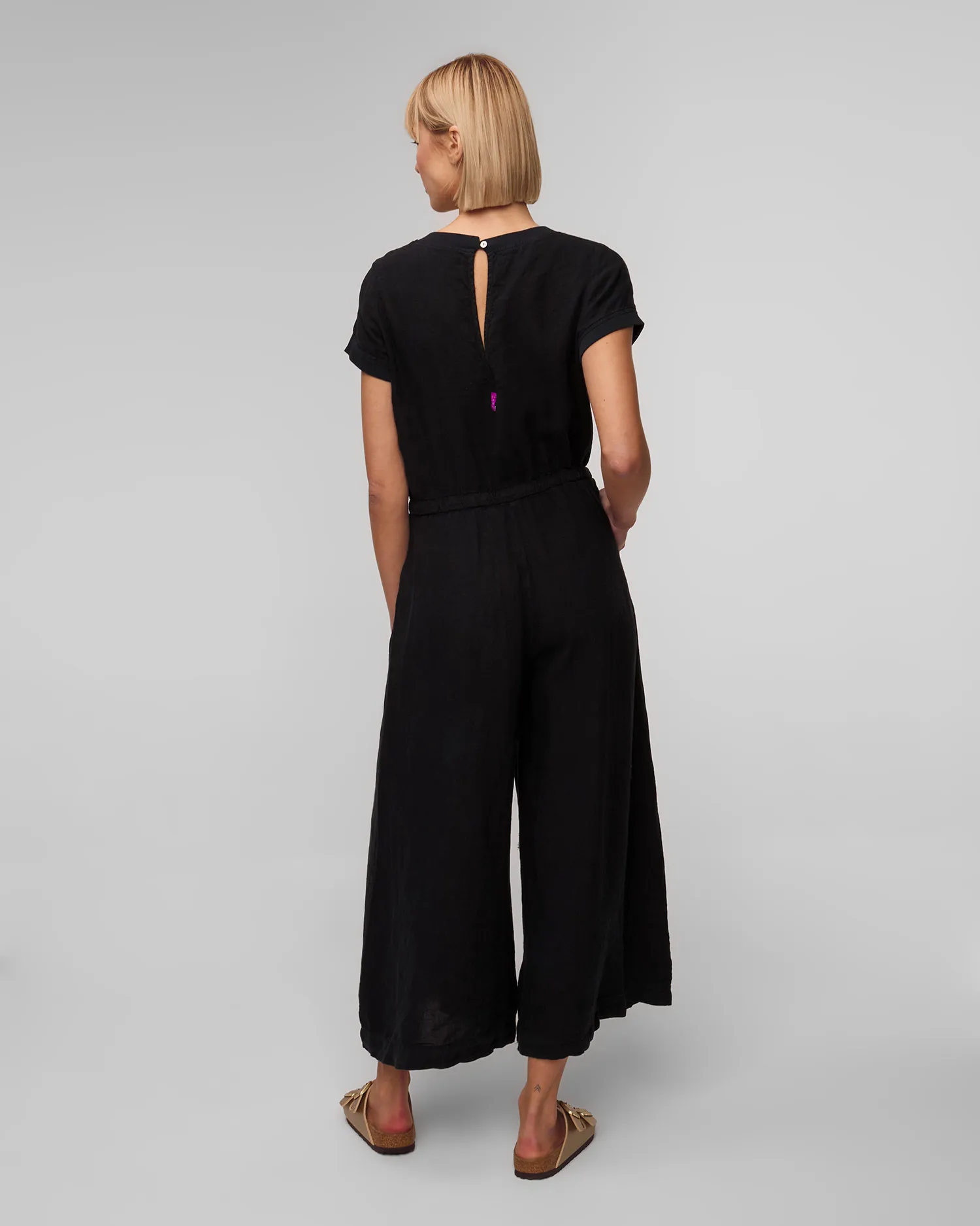 Tuta nera in lino da donna Deha D02238-10009