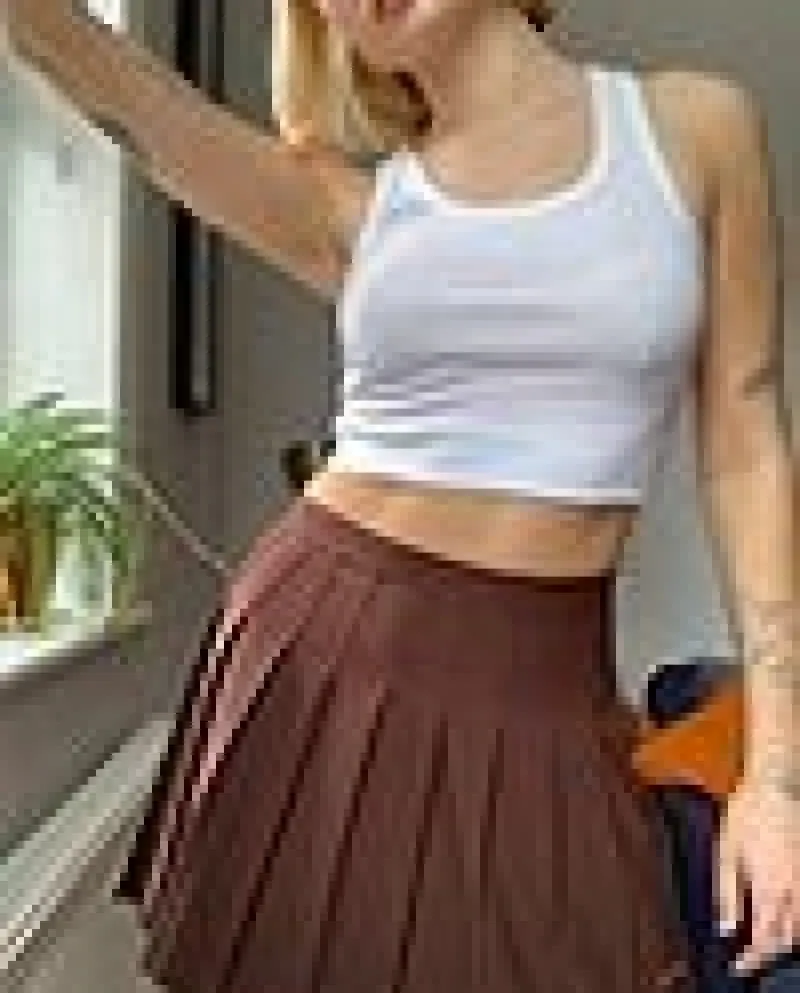 Uniformi Minigonne A Pieghe Per Le Donne Ragazze Moda A Vita Alta Skater Scuola Di Tennis In Inghilterra Stile A Line Skirtsskir