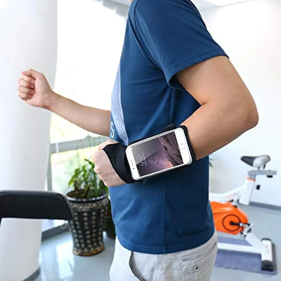 ZLZL Bracciale da Corsa con Chiave E Fessura per Cuffia per Cellulare Fino A 5,5″Braccetto con Borsa da Polso Impermeabile – Per